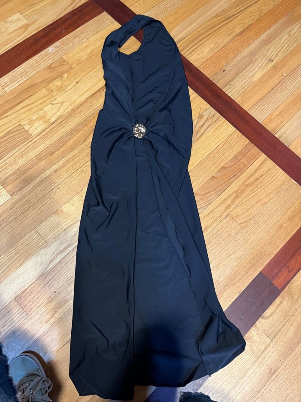 Black cover for swim wear with Decorative Brooch